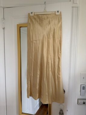 Vince Gold Satin Maxi Skirt